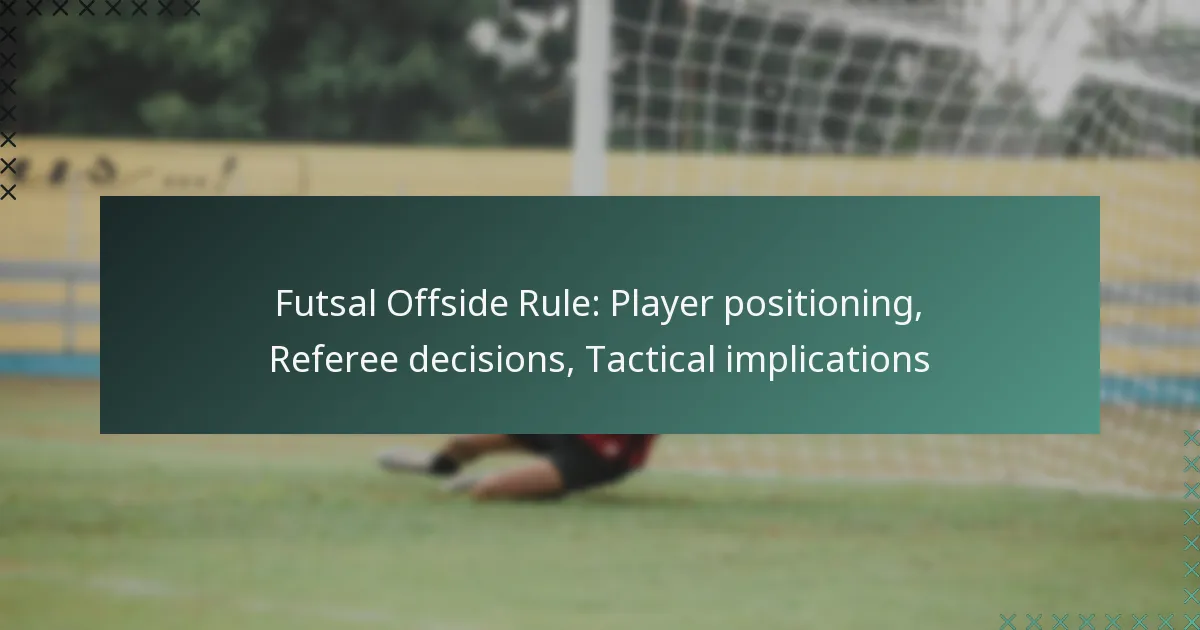 Futsal Offside Rule: Player positioning, Referee decisions, Tactical implications