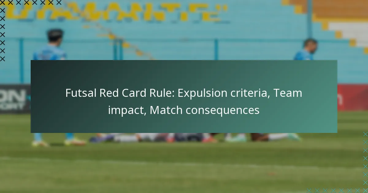 Futsal Red Card Rule: Expulsion criteria, Team impact, Match consequences