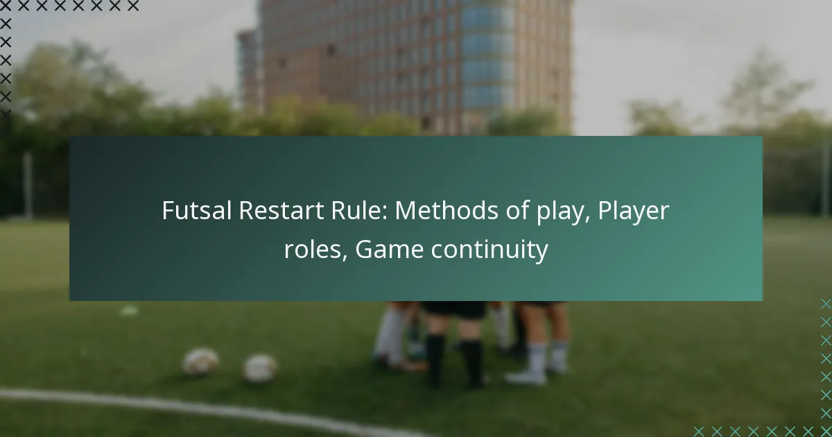 Futsal Restart Rule: Methods of play, Player roles, Game continuity
