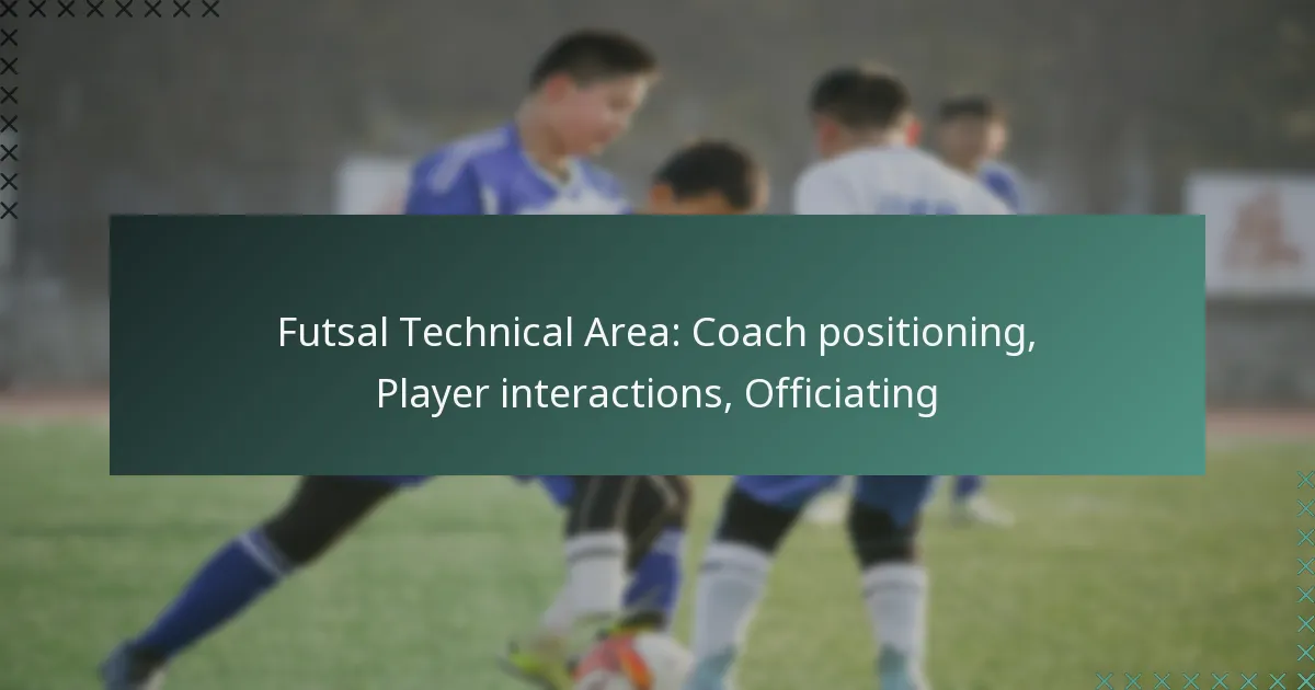 Futsal Technical Area: Coach positioning, Player interactions, Officiating