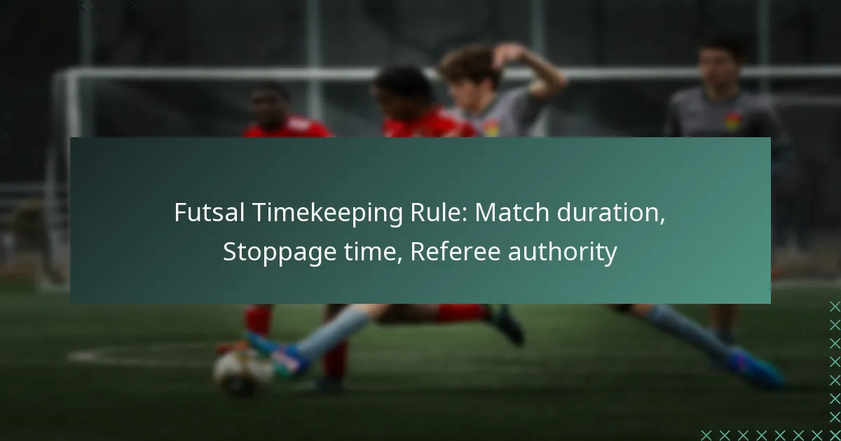 Futsal Timekeeping Rule: Match duration, Stoppage time, Referee authority
