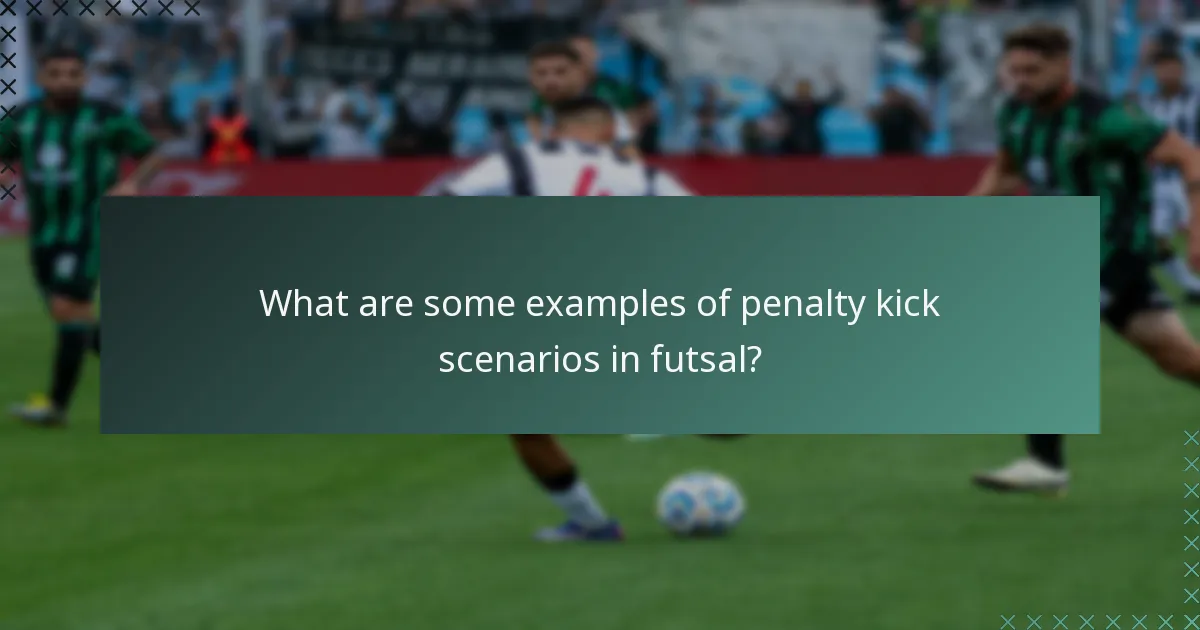 What are some examples of penalty kick scenarios in futsal?